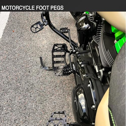 MX Wide Floorboards Foot Pegs Brake Pedal Cover Shifter Peg Kit for Harley Touring 1986-2023 Road Glide Street Glide 86-2017 Softail Fat Boy FL 2012-2016 Dyna FLD (Black) - color: Black
