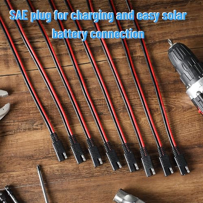 Bates- SAE to SAE Extension Cable, 3 FT, 16 AWG, SAE 2-Pin Quick Connect Disconnect with Polarity Reverse Adapter, Solar Panel Extension Cable for Battery Chargers, Maintainers & Motorcycles