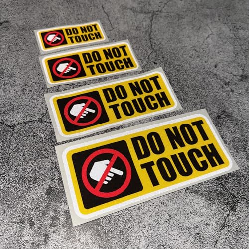 Warning DO NOT Touch Graphic Car Stickers Auto Winodow Tape Machine Workshop Caution Decals (4, A Yellow) - color: A Yellow