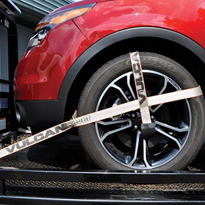 VULCAN Car Tie Downs - Snap Hook - Adjustable Loop - 4 Pack - Silver Series - 3,300 Pound Safe Working Load - size: Silver Series