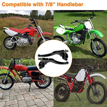 FVRITO 7/8" 22mm Universal Clutch Brake Handle Levers Perch for CRF50 CRF70 CRF80 CRF100 CRF150 XR50 XR80 XR100 ATC 200m Pit Dirt Bike Motor Motocross Motorcycle Baja Mini Bike MB200 Left and Right - color: Black