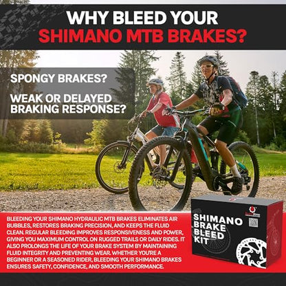 BleedZone Shimano Brake Bleed Kit with Mineral Oil - Hydraulic Brake Bleed Kit for Shimano Disc Brakes, Bike Brake Bleeder Kit, MTB Brake Bleed Kit, and Mineral Oil Brake Maintenance - size: MTB: 120ml Shimano