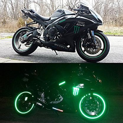 customTAYLOR33 (All Vehicles Green High Intensity Grade Reflective Copyrighted Safety Rim Tapes (Must Select Your Rim Size), 13"/14" (Combination Rim Size) - size: 13"/14" (Combination Rim Size)