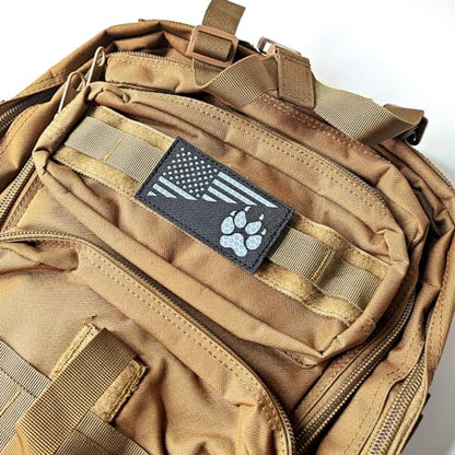 2Pcs Reflective American Flag(with Dog Tracking Paw) Patches Set, Tactical US Flag Patches Full Embroidery Military Patch for Caps Bags Vests Military Uniform - color: Reflective American Flag (with Dog Tracking Paw)
