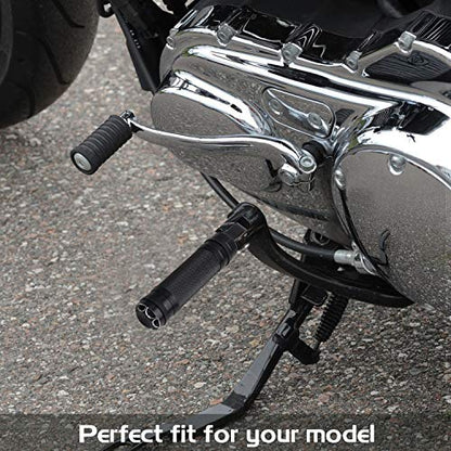 NTHREEAUTO Black Mounting Footpegs, Male Billet Footrests, Motorcycle Passenger Pedals Compatible with Harley Sportster, Dyna, Road King - color: Black-2