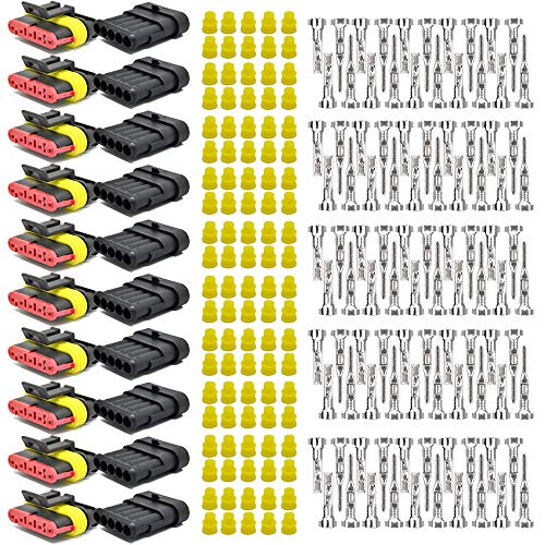 MUYI 10 Kit 5 Pin Way Waterproof Electrical Connector 1.5mm Series Terminals Water Resistend - style: 5pin connector(10 sets)