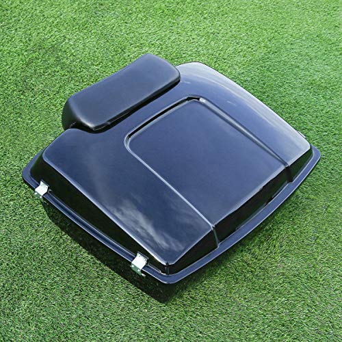 TCT-MOTORPARTS Vivid Black Chopped Trunk & Backrest Fit for Harley 1997-2013 Touring Electra Glide Ultra Limited Street Glide Raod Glide - color: Razor Trunk Set #1