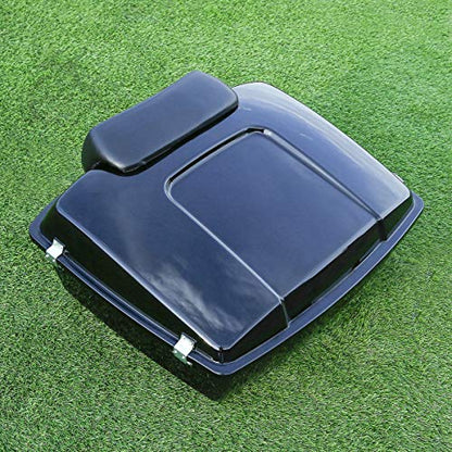 TCT-MOTORPARTS Vivid Black Chopped Trunk & Backrest Fit for Harley 1997-2013 Touring Electra Glide Ultra Limited Street Glide Raod Glide - color: Razor Trunk Set #1