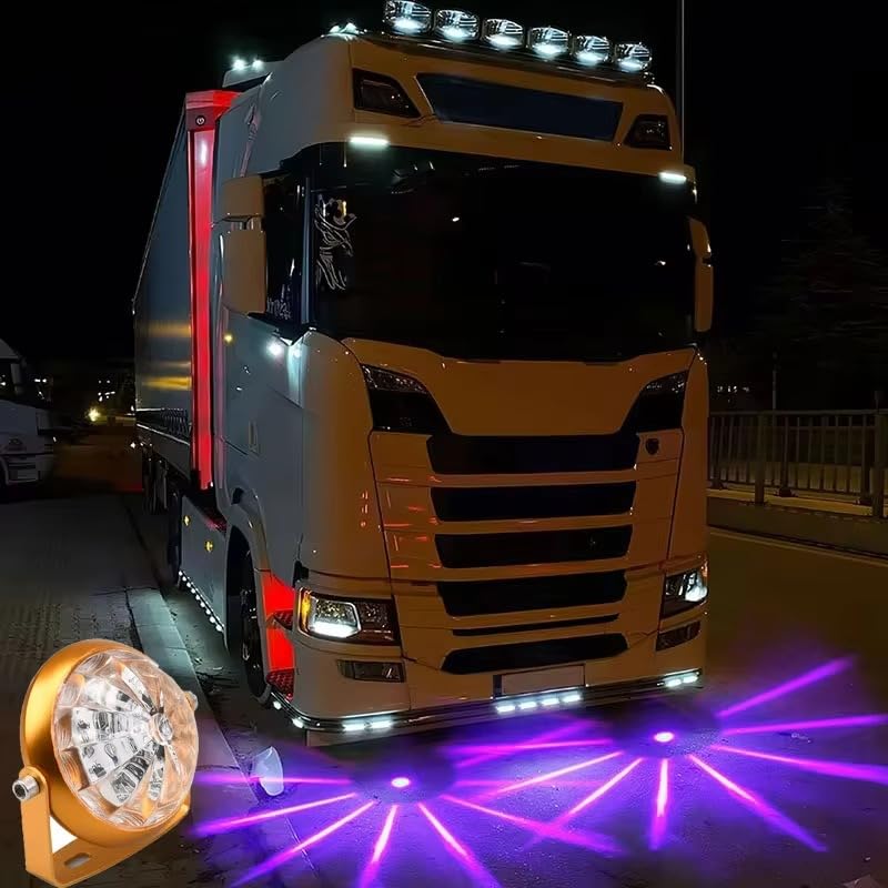 New Colorful Flash Motorcycle Electric Truck Chassis Lights LED Lights Rear Taillights Anti-Fog Lights Brake Lights Warning Lights (WHITE) - color: WHITE
