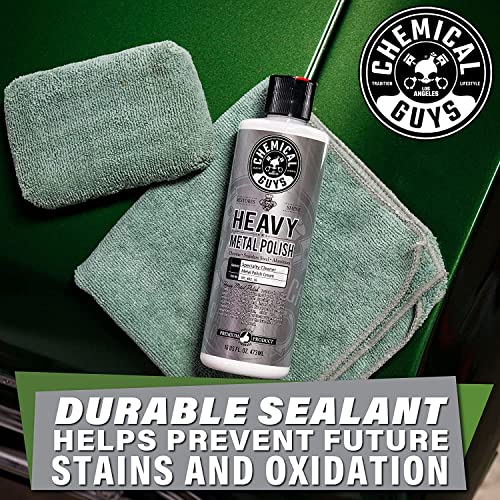 Chemical Guys Light & Heavy Metal Polish Kit - Restore, Protect & Shine All Metal Surfaces, Removes Oxidation, Rust & Tarnish from Chrome, Aluminum, Stainless Steel & More, Includes 2 x 16 oz Bottles - style: Light & Heavy Combo