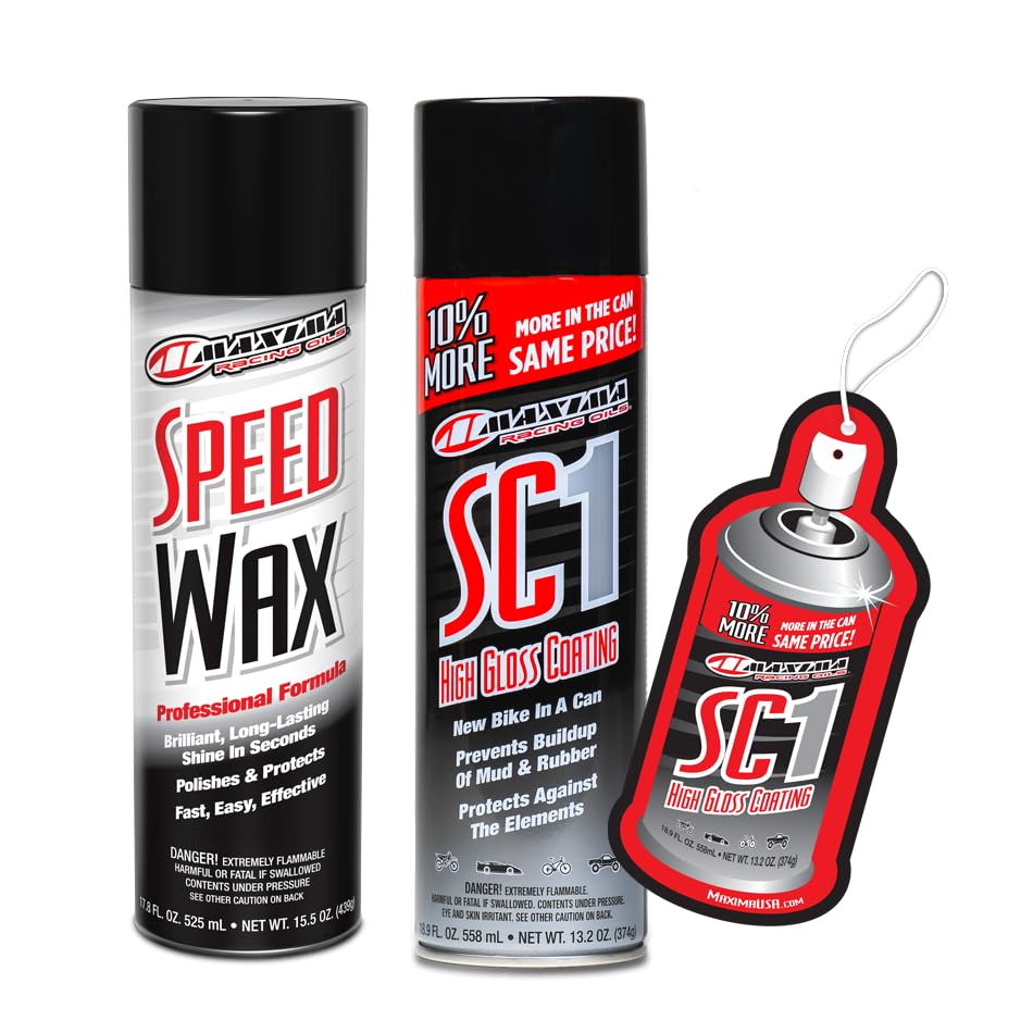 Maxima Racing Oils SC1 & Speed Wax Bundle with Bonus Air Freshener - size: 28.7 Ounce (Pack of 1)