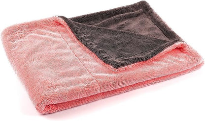 Maxshine 20" x 24" Universal Pink Car Drying Towel – 1200 GSM Rinse-Free Double-Sided Microfiber Towel – Plush, Super Absorbent for Car Wash & Detailing - size: 20" x 24" Pink