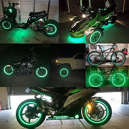 customTAYLOR33 (All Vehicles Green High Intensity Grade Reflective Copyrighted Safety Rim Tapes (Must Select Your Rim Size), 14"/18" (Combination Rim Size) - size: 14"/18" (Combination Rim Size)
