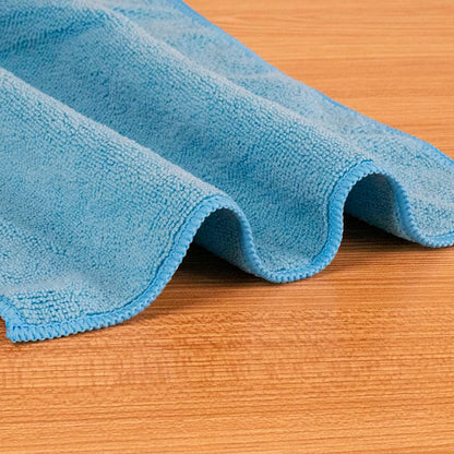 Microfiber Cleaning Cloth | Blue | 12 Pack | 16” x 16” | All Purpose Microfiber Towels - Clean, Dust, Polish, Scrub, Absorbent (Blue) - color: Blue