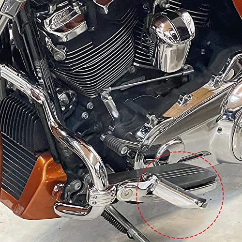 Streamliner Footpegs Foot Rest Compatible with Harley Touring Street Glide Road King Road Glide Electra Glide Sportster Dyna Softail 10mm (StyleA#Chrome) - color: Style A#Chrome