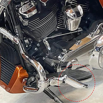 Streamliner Footpegs Foot Rest Compatible with Harley Touring Street Glide Road King Road Glide Electra Glide Sportster Dyna Softail 10mm (StyleA#Chrome) - color: Style A#Chrome
