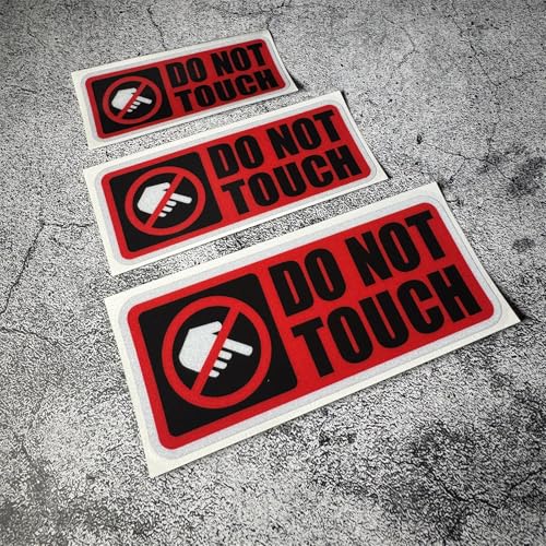 Warning DO NOT Touch Graphic Car Stickers Auto Winodow Tape Machine Workshop Caution Decals (4, E red) - color: E Red