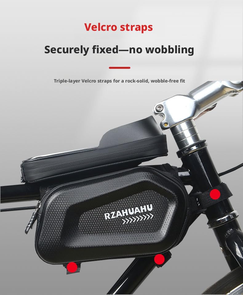 Waterproof Hard Shell Bike Frame Bag, Touch Screen MTB Front Tube Bag Cycling Phone Storage Pouch,Gift for Dad/Men