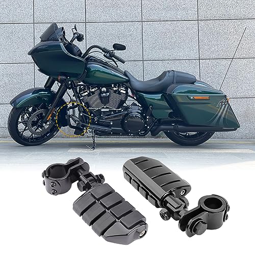 Motorcycle Highway Foot Pegs, Highway Footrest Fit for Harley Touring Yamaha Honda Suzuki Kawasaki 25mm 32mm 34mm Engine Guard (‎Gloss Black) - color: Gloss Black