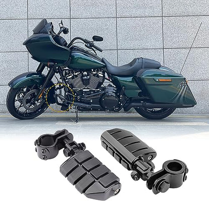 Motorcycle Highway Foot Pegs, Highway Footrest Fit for Harley Touring Yamaha Honda Suzuki Kawasaki 25mm 32mm 34mm Engine Guard (‎Gloss Black) - color: Gloss Black