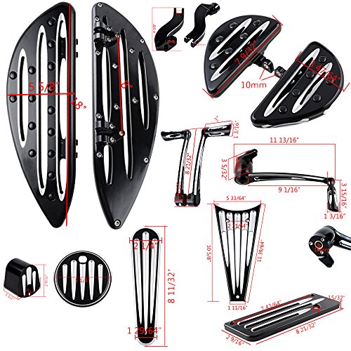 Front Rear Floorboards Footpeg Mount Brake Arm Kits Heel Toe Shift Levers Shifter Pegs Dash Accessory Pack Ignition Fuel Door Saddlebag Latch Cover Frame Grille Compatible with 09-13 Harley Touring