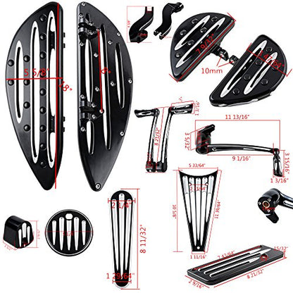 Front Rear Floorboards Footpeg Mount Brake Arm Kits Heel Toe Shift Levers Shifter Pegs Dash Accessory Pack Ignition Fuel Door Saddlebag Latch Cover Frame Grille Compatible with 09-13 Harley Touring