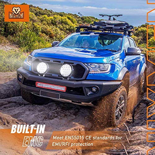 Nilight 2PCS 7Inch 85W LED Driving Light 10200LM IP68 Spot Flood Combo Round Built-in EMC Offroad Lights with 14AWG DT Connector Wiring Harness Kit for Truck ATV UTV SUV - color: 2Pcs 85W 7Inch LED Light Kit