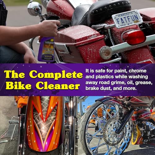 Wizards Bike Wash - Cleaner For Motorcycle Washing Kit- Quick Detailer for Bike with Bug Remover - For Your Motorcycle Accessories and Detail Kit - 22 oz (Pack of 2) - size: 22 fl oz (Pack of 2)