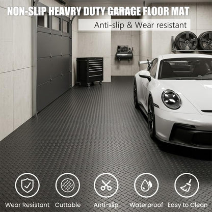 ALTRUISTIC Custom Size Garage Floor Mat 2.530mm Thickened Parking Mat,Non Slip PVC Floor Protector for Under Car,Golf Cart,Motorcycle Mat,Large SUVs,MPV, Pickup Truck,Water/Stain Resistant，Black - size: 4FT X 10FT