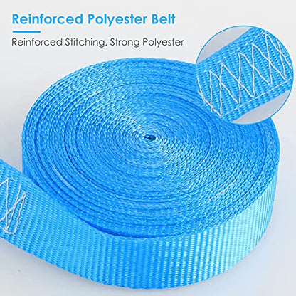 TLGREEN 10 Pcs 1" x 20' Ratchet Staps, Luggage Tie Down Straps, No Hook, Ratchet Strap Heavy Duty,1760 Break Strength Endless Ratchet Straps, Tie-Down Straps for Motorcycles, Trailer, Kayak, Blue - color: Blue