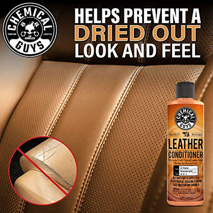 Chemical Guys SPI1091601 Leather Cleaner and Conditioner Leather & Interior Care Bundle + SPI22016 Total Interior Cleaner & Protectant, Safe for Cars, Home, Office, & More (16 fl oz) 3 Items - style: 16 Fl Oz KIT + Total Interior