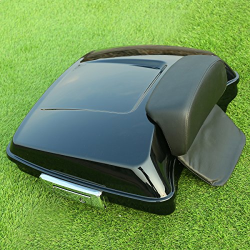 XMT-MOTO Razor Tour Trunk with Trunk Backrest Pad Fit for Harley Touring Road King Road Glide Street Glide Electra Glide Ultra-Classic 2014-2025