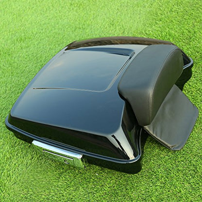 XMT-MOTO Razor Tour Trunk with Trunk Backrest Pad Fit for Harley Touring Road King Road Glide Street Glide Electra Glide Ultra-Classic 2014-2025