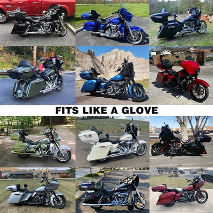 Advanblack King Tour Trunk Pack, Black Mount Bracket & Top Luggage Rack Fit for 2009-Later Harley Touring, Road Glide, Street Glide Special, Road King, Electra Glide - color: Alpine Green