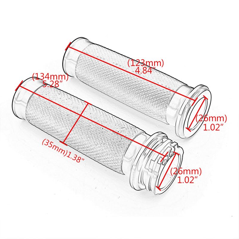 Motorcycle 1 Inch Handlebar Grips Universal Hand Grips Non-Slip Rubber Handgrips Fit for H-Arley Touring Softail Road Street Glide Road King Sportster
