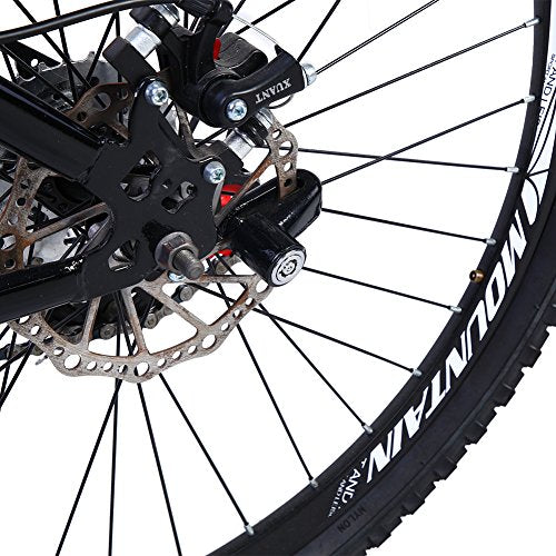 Wheel Lock, Disk Brake Alarm for Metal Bike Lock Disc Brakes Theft Locks, Disk Brake Alarm for with Plastic Frame and Keys, Black (Black) - color: Black