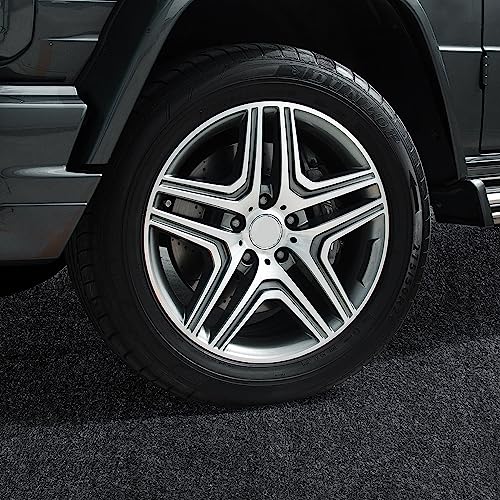 HOMBYS Garage Floor Mats for Under Car, Dark Grey Garage Flooring Rug, Motorcycle Oil Spill Mat, Absorbent Oil Garage Parking Mat 7'9"x18', Non Slip and Waterproof Backing - size: 18'x7'9''
