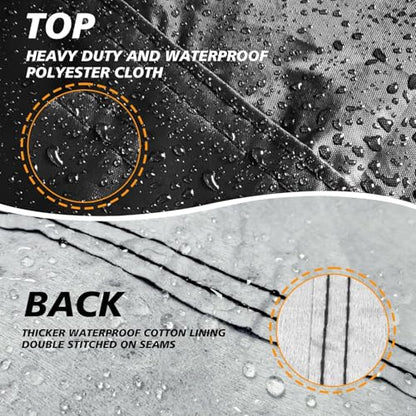Motorcycle Cover Waterproof Outdoor,Cotton Fleece Lining and Heavy Duty Polyester Fabric Dirt Bike Cover,Scratch-Proof and Weatherproof,with Air Vent,Lock Holes,Fit for Harley,Honda,Yamaha,104x41x50 - size: 104Lx41Wx50H Inch(with cotton)