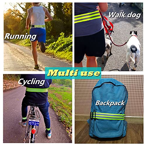 Reflective Running Gear,Reflective Bands for Arm/Wrist/Ankle/Leg,Biking Accessories for Women and Men - color: Yellow - 1 Belt -XXL