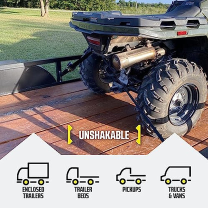 DC Cargo Mall Retractable Ratchet Straps - E-Track and Bolt-On Mounting Options (2 Pack) 1" x 6' - 4,000lbs Break Strength Heavy Duty Auto Self Retracting Tie Down Straps - color: Bolt On + Etrack, size: 1" x 6'