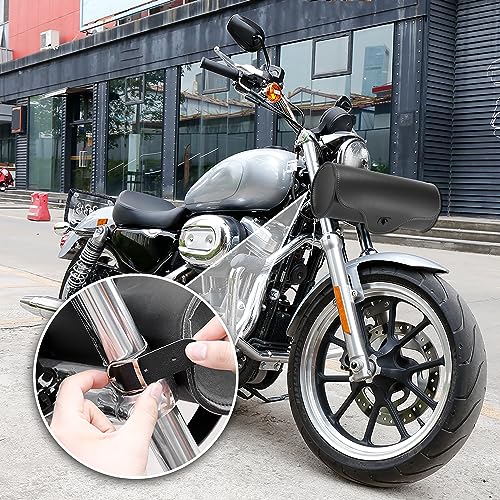 Motoforti Universal Motorcycle Handlebar Tool Bag Cycling Storage Bag Waterproof Faux Leather Black