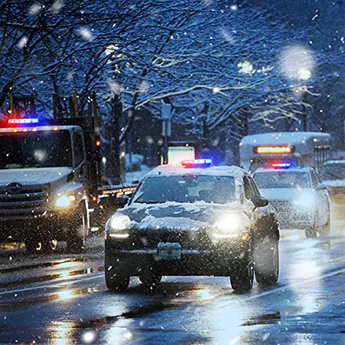 Nilight 12 Inch Roof Top Strobe Lights 48LED Hazard Light Emergency Safety Warning LED Flashing Bar Magnetic Mount 12V 24V Cars Trucks Tractors Snow Plows Construction Vehicles - color: Blue and Red