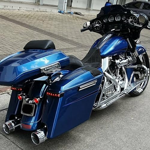 JMTBNO Saddlebag Housing Tail Run Brake Turn Light Lamp LED Len for Touring Street Road Glide CVO Electra Glide Ultra Classic Ultra Limited CVO 2014-2022 (Black-Smoke) - color: Black-Smoke