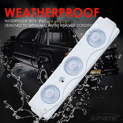 Xprite Purple LED Truck Bed Light Kits with On/Off Switch, for Pickup Exterior Interior Neon Lights, Footwells, Running Boards, Cargo, Under Car, Tonneau Cover, Rail Rock Lighting - 8 PCs - color: Purple
