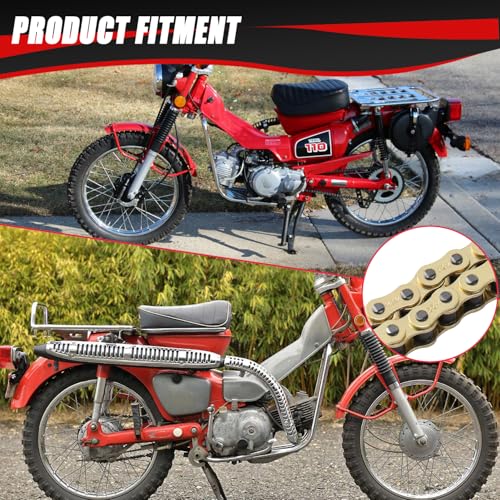 KAMIER 428 Drive Chain 102 Links Gold with Chain Breaker for 50cc 70cc 90cc 110cc 125cc CT90 CT110 TaoTao Coolster Vitacci Apollo Trailmaster Pit Dirt Bike 4 Wheeler ATV Quad Go Kart Heavy Duty Parts - style: 102