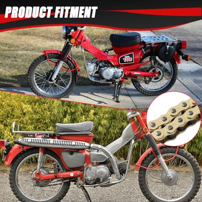 KAMIER 428 Drive Chain 102 Links Gold with Chain Breaker for 50cc 70cc 90cc 110cc 125cc CT90 CT110 TaoTao Coolster Vitacci Apollo Trailmaster Pit Dirt Bike 4 Wheeler ATV Quad Go Kart Heavy Duty Parts - style: 102