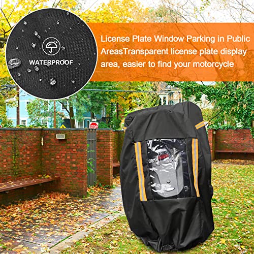 Comnova Motorcycle Cover 96 Inch - 600D Outdoor Moped Cover with Lock Hole Universal Fit, Heavy Duty & Waterproof Motor Cycle Protection for Harley, Honda, Kawasaki, Fit Up to 96" Motorcycles - size: Premium - 96 Inch