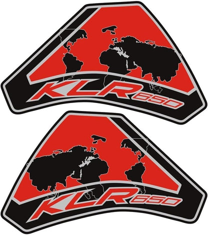 KLR650 Tank PAD Front Side Tank Pad Fuel Stickers Compatible with Klr650 2022-2025 3D Gel Tank Fuel Gip Decal KLR650 Sticker Pad (red) - color: Red