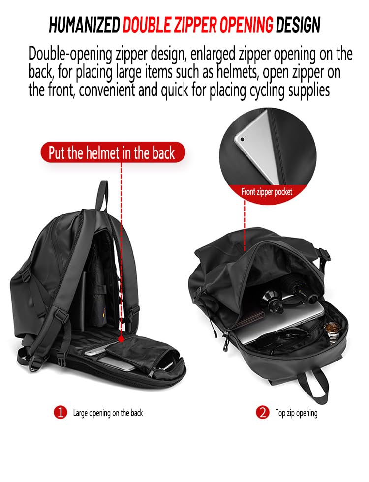 Motorcycle Backpack,Reflective Motorcycle Helmet Bag Backpack for Men Women, Large Capacity Waterproof Travel Backpack Shoulder Bag (Pink) - color: Pink