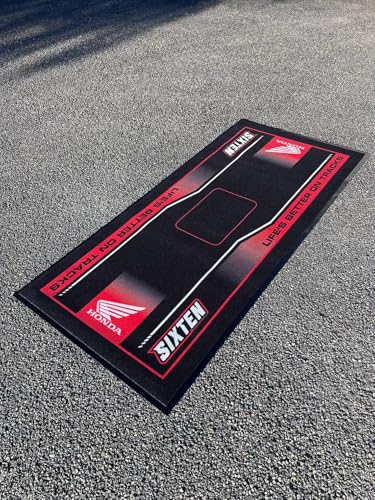 SIXTEN Motorcycle Mat for Honda 37.4 × 78.7 in - Environmental Garage & Paddock Mat - Washable, Oil-Absorbing & Eco-Friendly - Protection for Dirt Bike, Enduro & Motocross